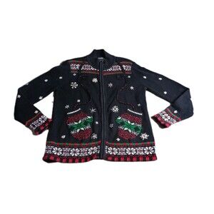 Vintage Design Originals Studio Joy Christmas Sweater Mittens Women's L Festive